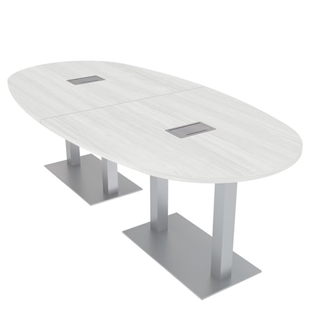 Skutchi Designs 45 in W, 96 in L, 29 in H, Engineered Wood Top, White HAR-BOVL-46X92-DOU-ELEC-WHCYPRESS
